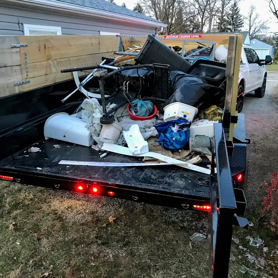 Roll-off dumpster delivered to a residential driveway in Brookfield